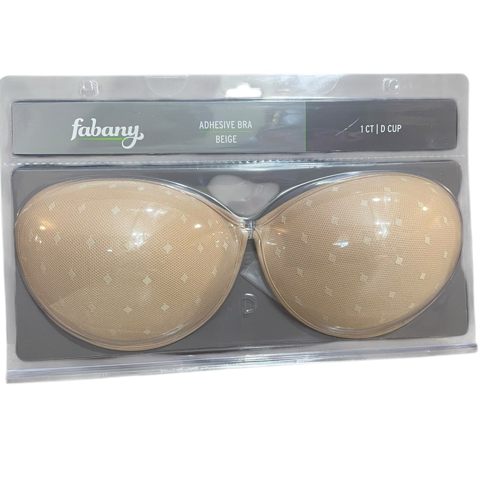 NEW Adhesive Bra Size D Cup Color Beige Strapless Reusable Hypoallergenic